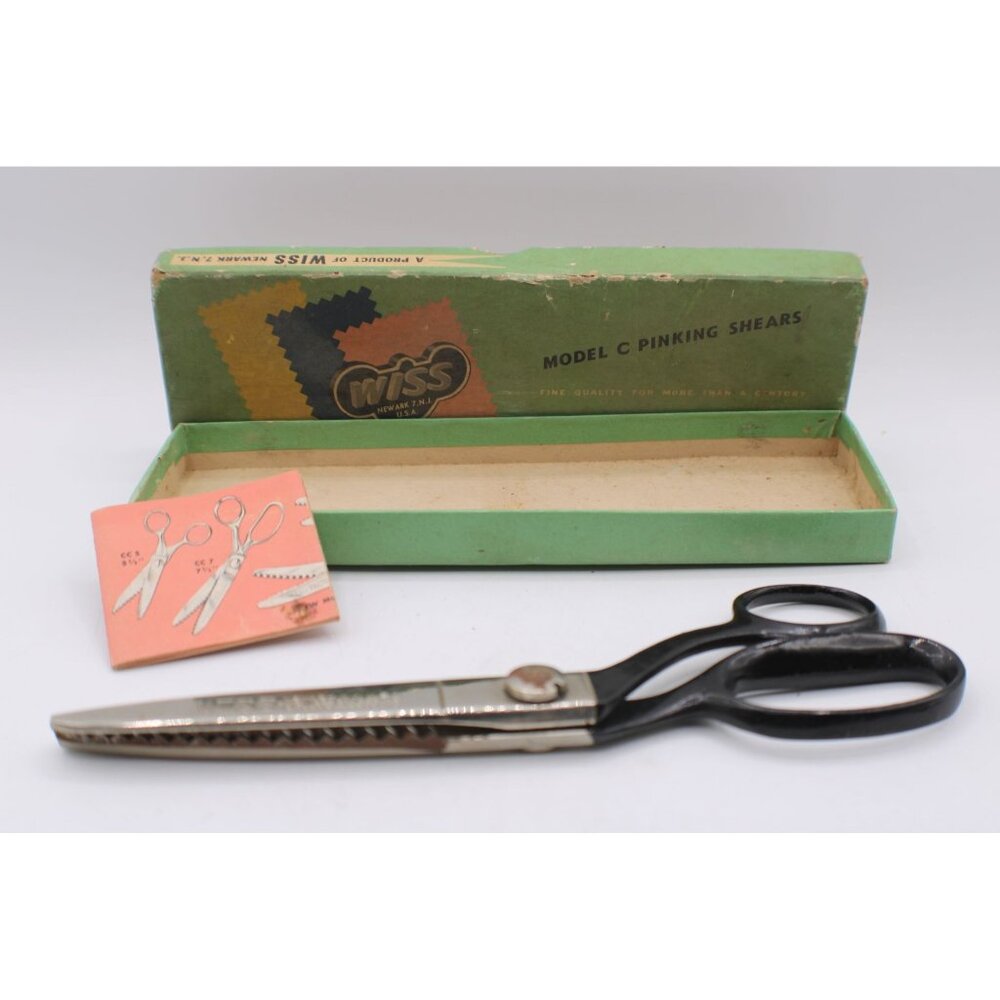 Vtg Wiss Model C Pinking Shears Original Box Instructions Sewing Crafts USA Made